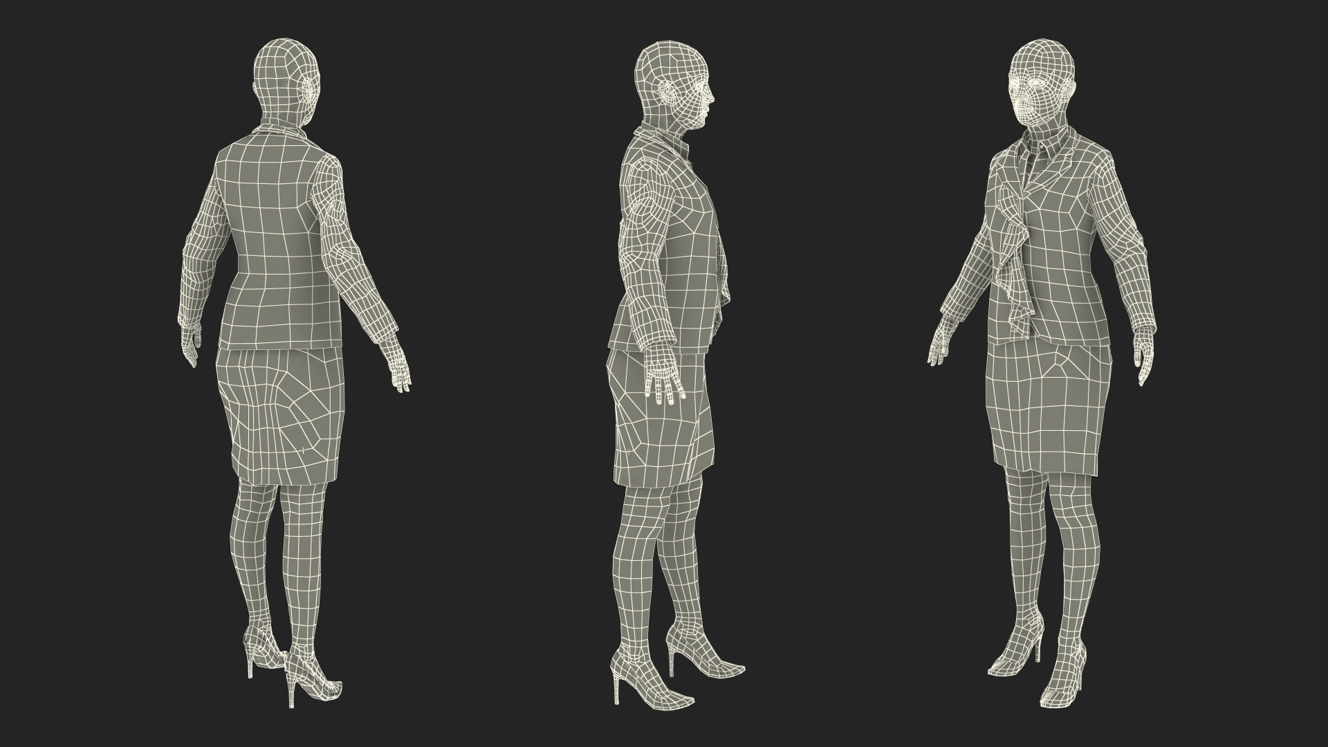 3D Professional Businesswoman Rigged model