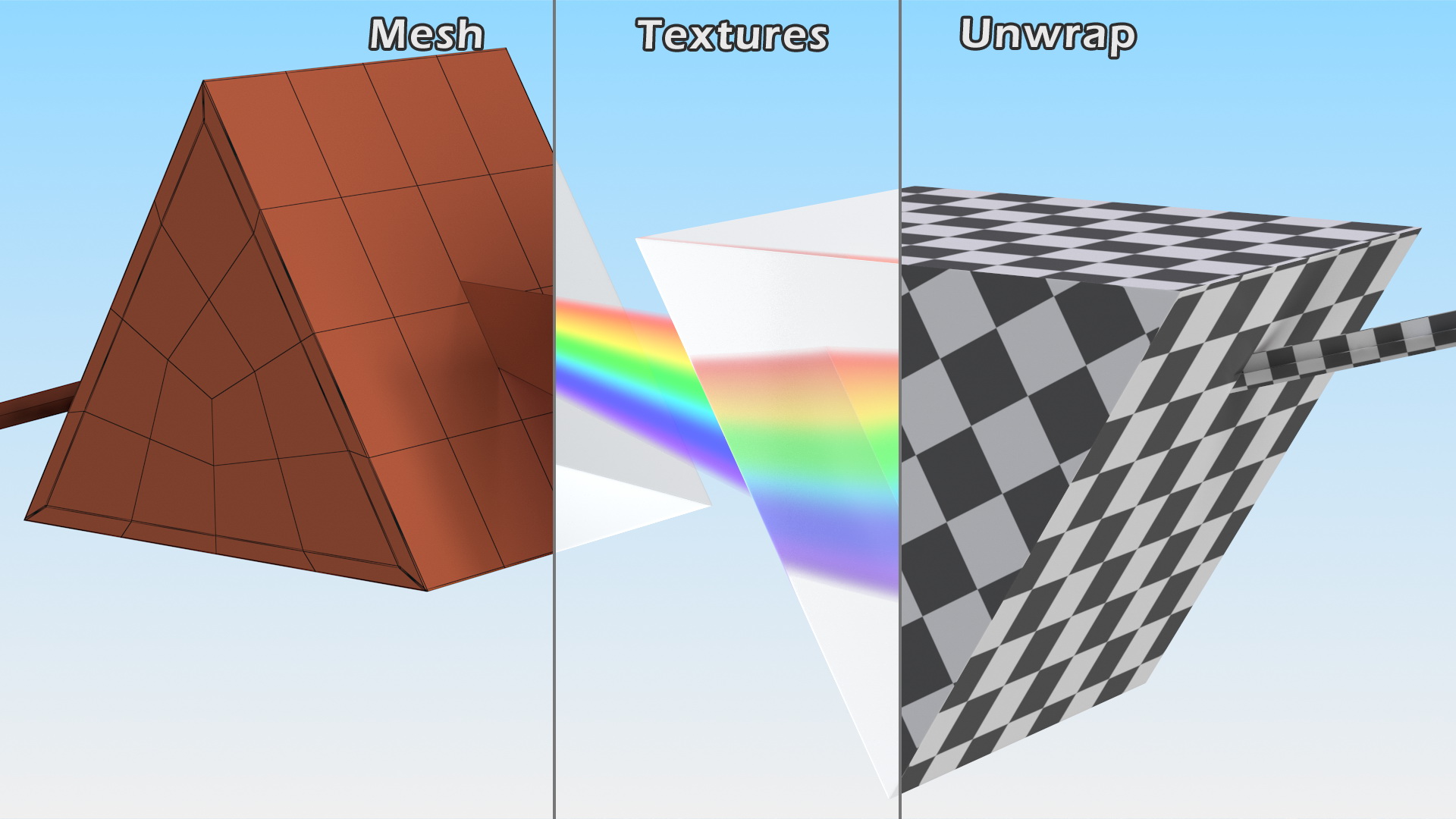Inverted Prisms Light Spectrum Recombination 3D model