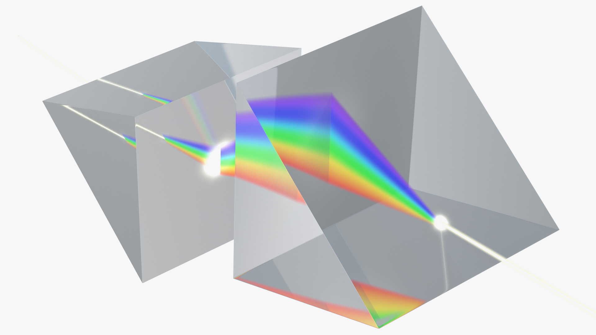 Inverted Prisms Light Spectrum Recombination 3D model