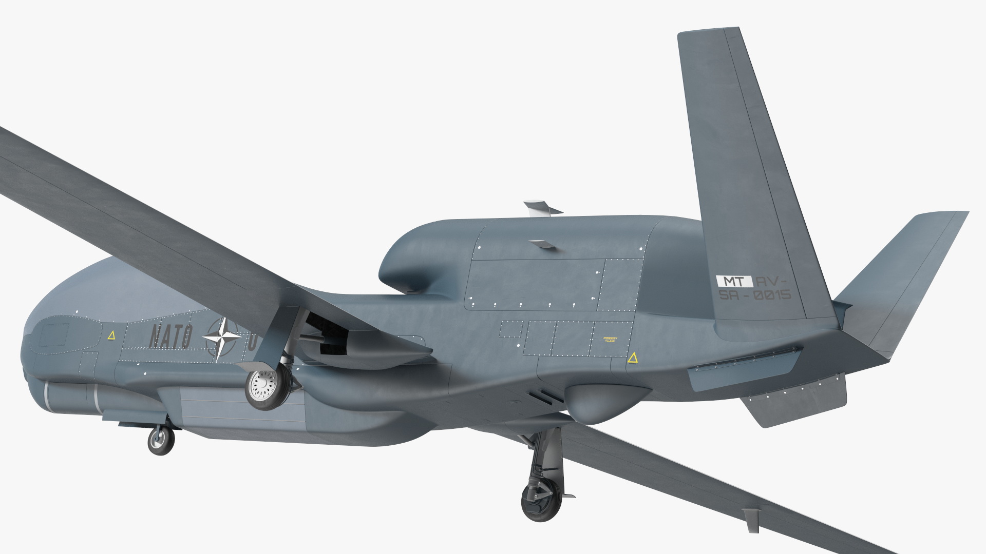 RQ-4D Phoenix Global Hawk Drone Rigged for Cinema 4D 3D