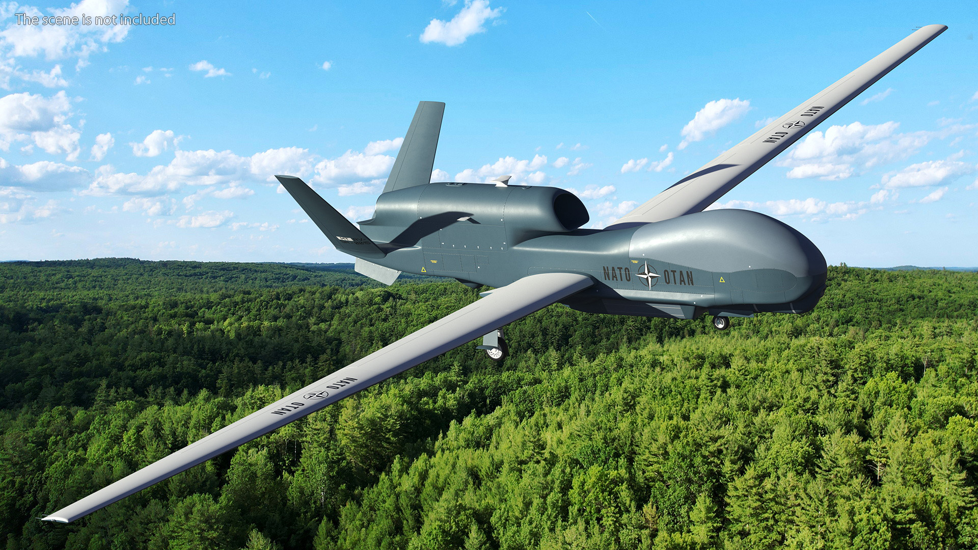 RQ-4D Phoenix Global Hawk Drone Rigged for Cinema 4D 3D
