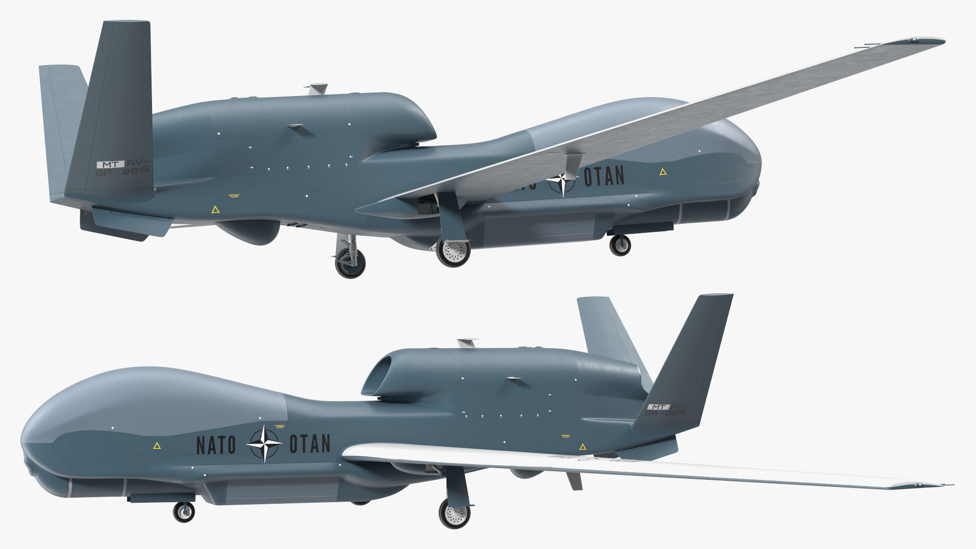 RQ-4D Phoenix Global Hawk Drone Rigged for Cinema 4D 3D