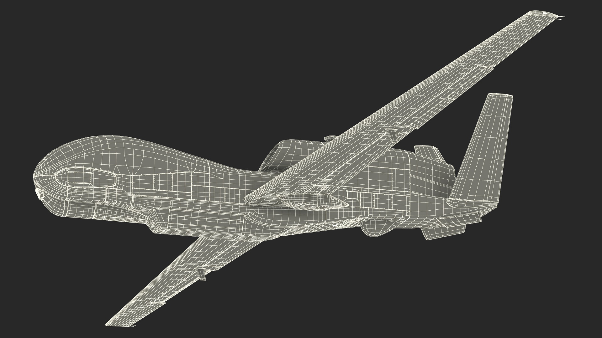 RQ-4D Phoenix Global Hawk Drone Rigged for Cinema 4D 3D