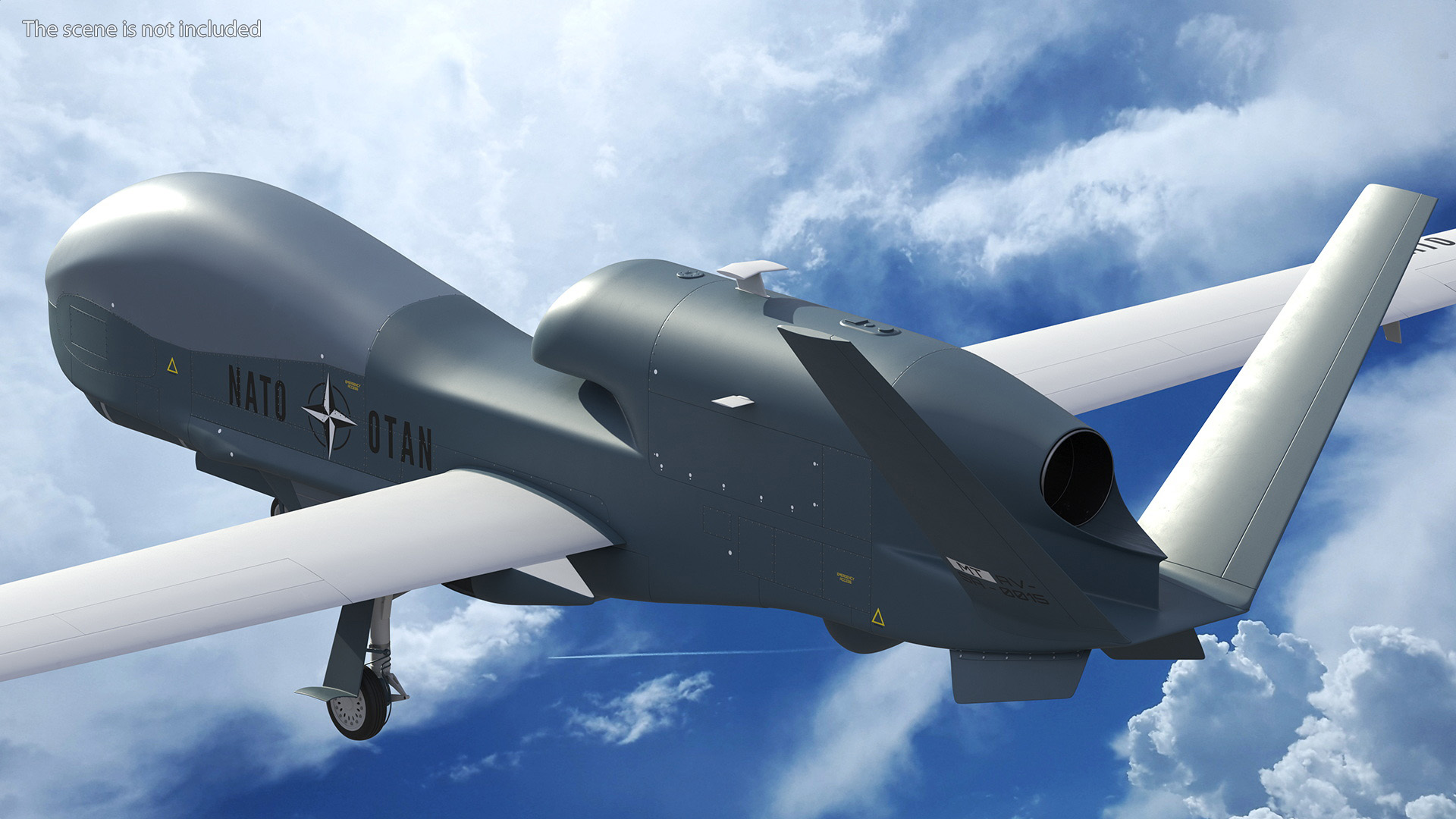 RQ-4D Phoenix Global Hawk Drone Rigged for Cinema 4D 3D
