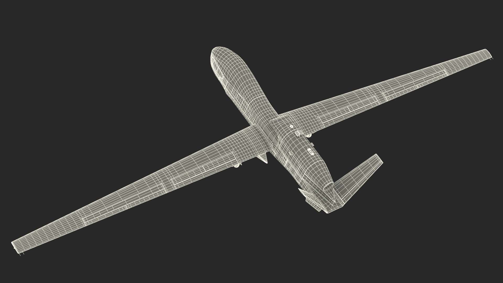 RQ-4D Phoenix Global Hawk Drone Rigged for Cinema 4D 3D