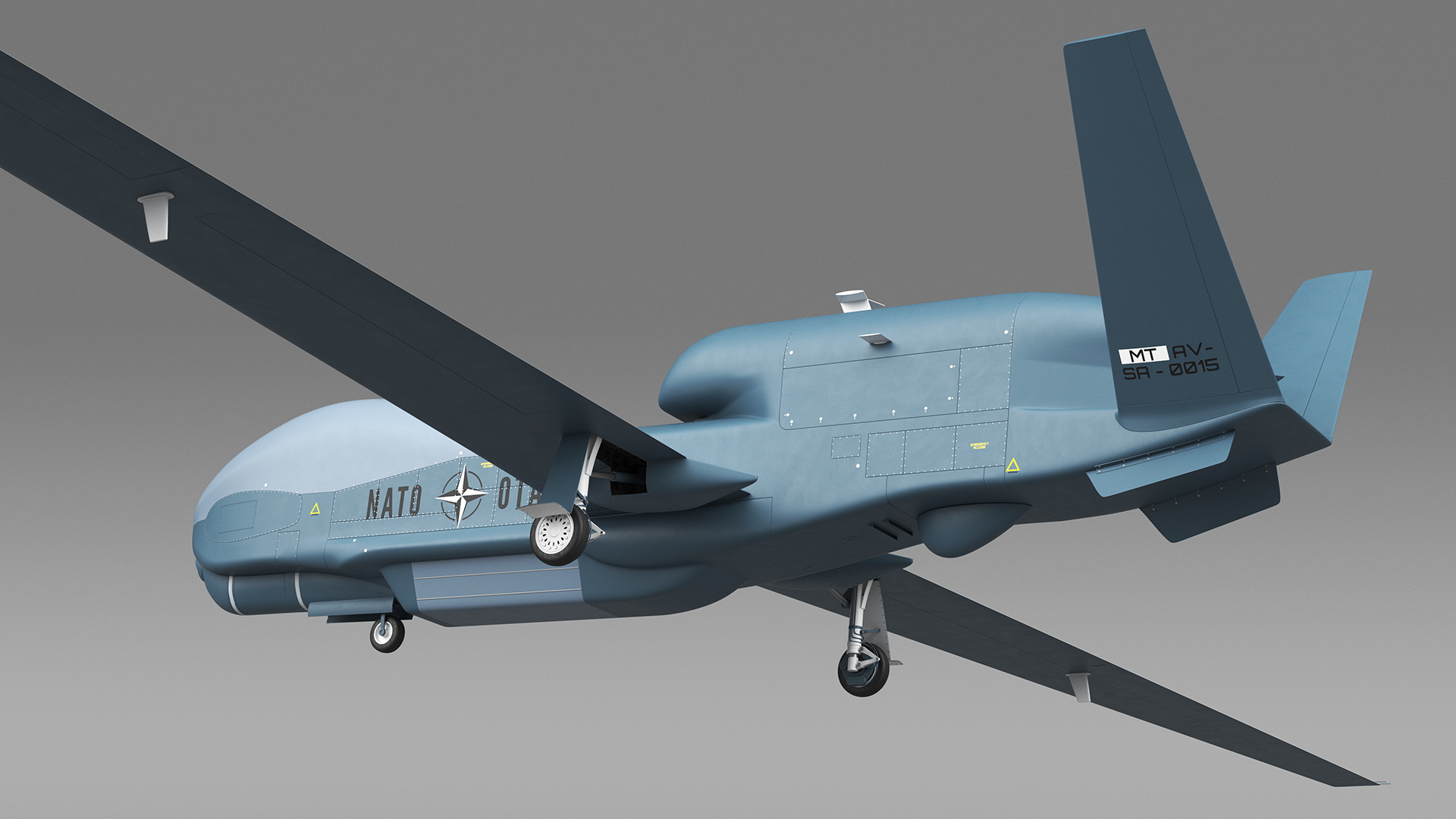 RQ-4D Phoenix Global Hawk Drone Rigged for Cinema 4D 3D