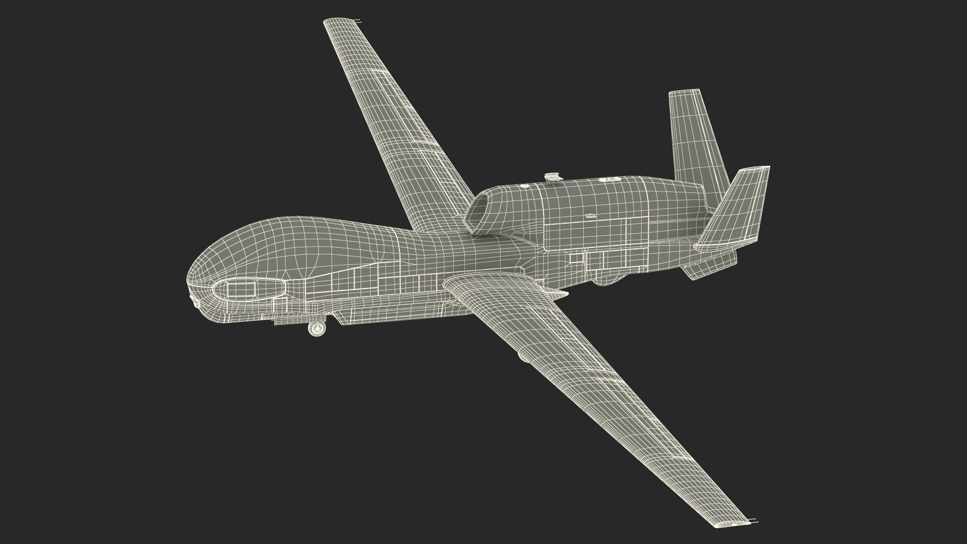 RQ-4D Phoenix Global Hawk Drone Rigged for Cinema 4D 3D