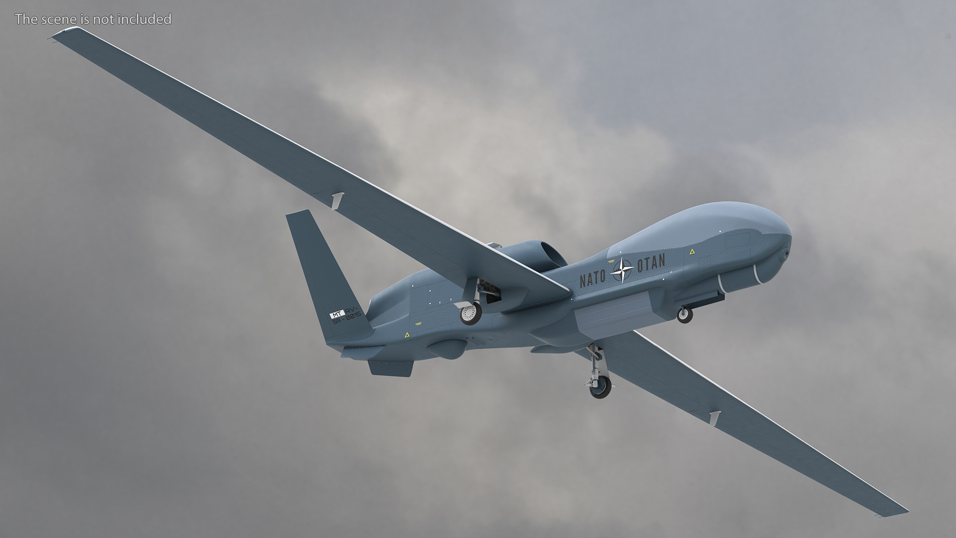 RQ-4D Phoenix Global Hawk Drone Rigged for Cinema 4D 3D