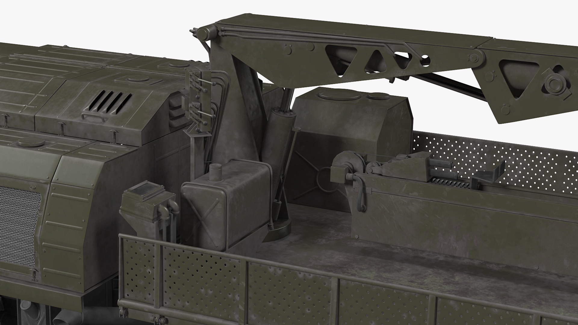MAZ 7310 Transport Vehicle with Crane Rigged 3D model