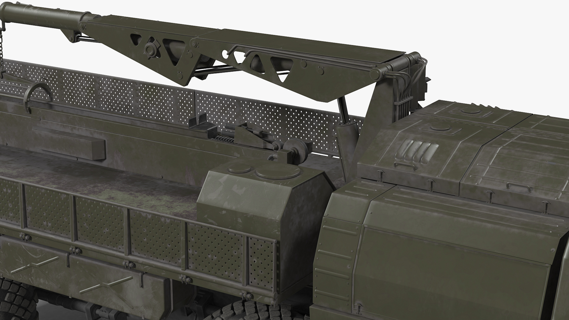 MAZ 7310 Transport Vehicle with Crane Rigged 3D model
