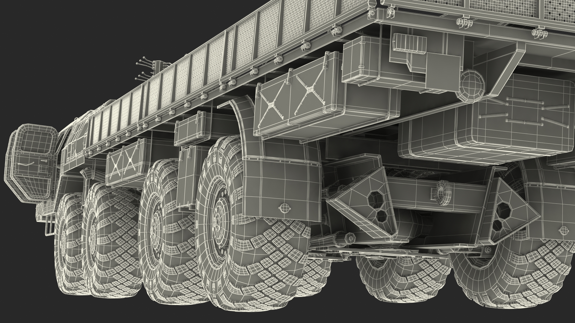 MAZ 7310 Transport Vehicle with Crane Rigged 3D model
