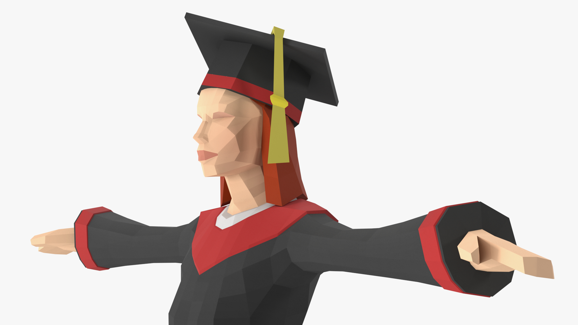 Student Low Poly Rigged for Maya 3D