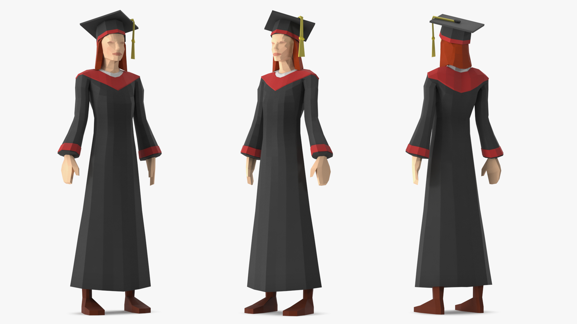 Student Low Poly Rigged for Maya 3D