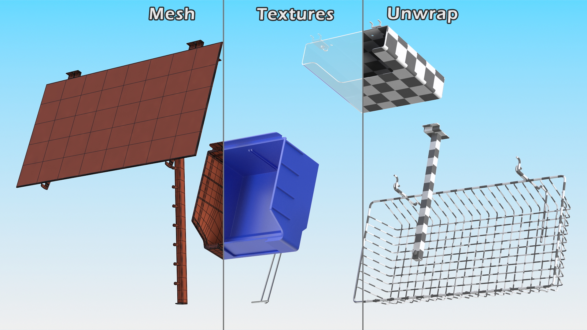 3D model Slatwall Accessories