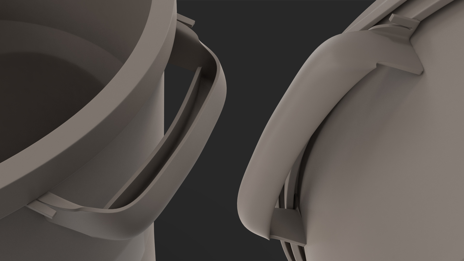 3D Round Grey Rubbermaid Trash Can