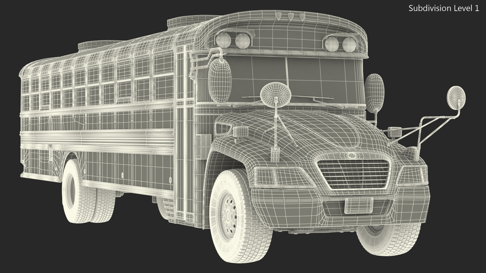 3D Electric Blue Bird Vision School Bus