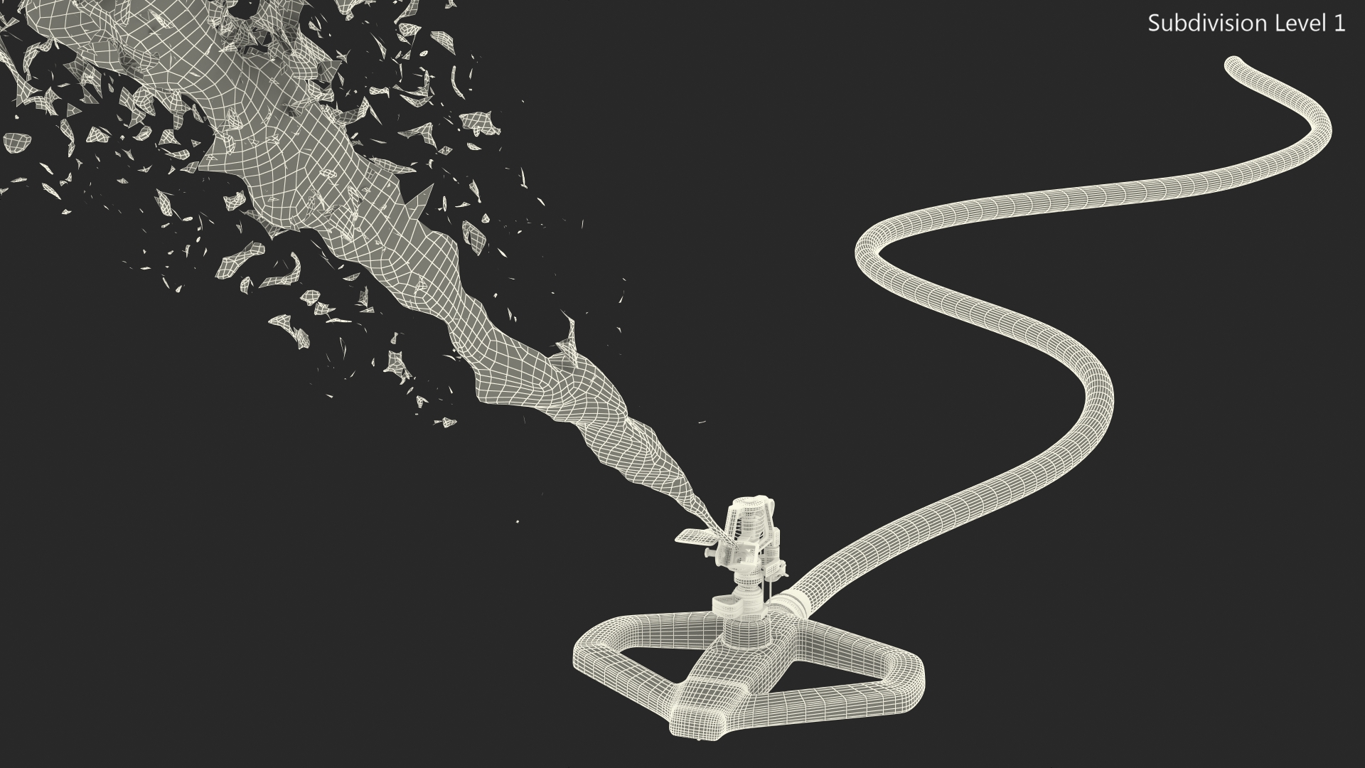 3D Impact Lawn Sprinkler with Water Spray model