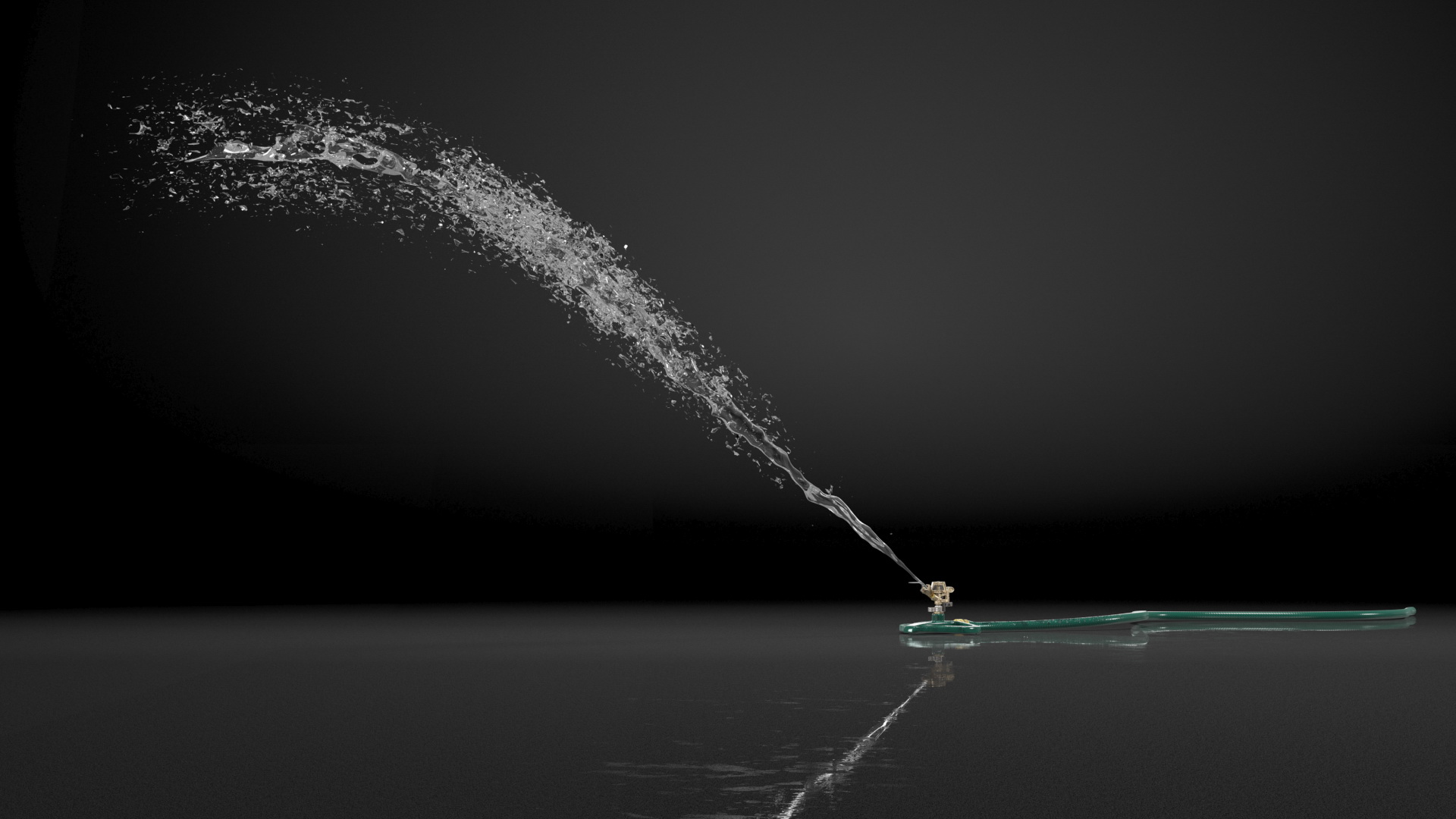 3D Impact Lawn Sprinkler with Water Spray model
