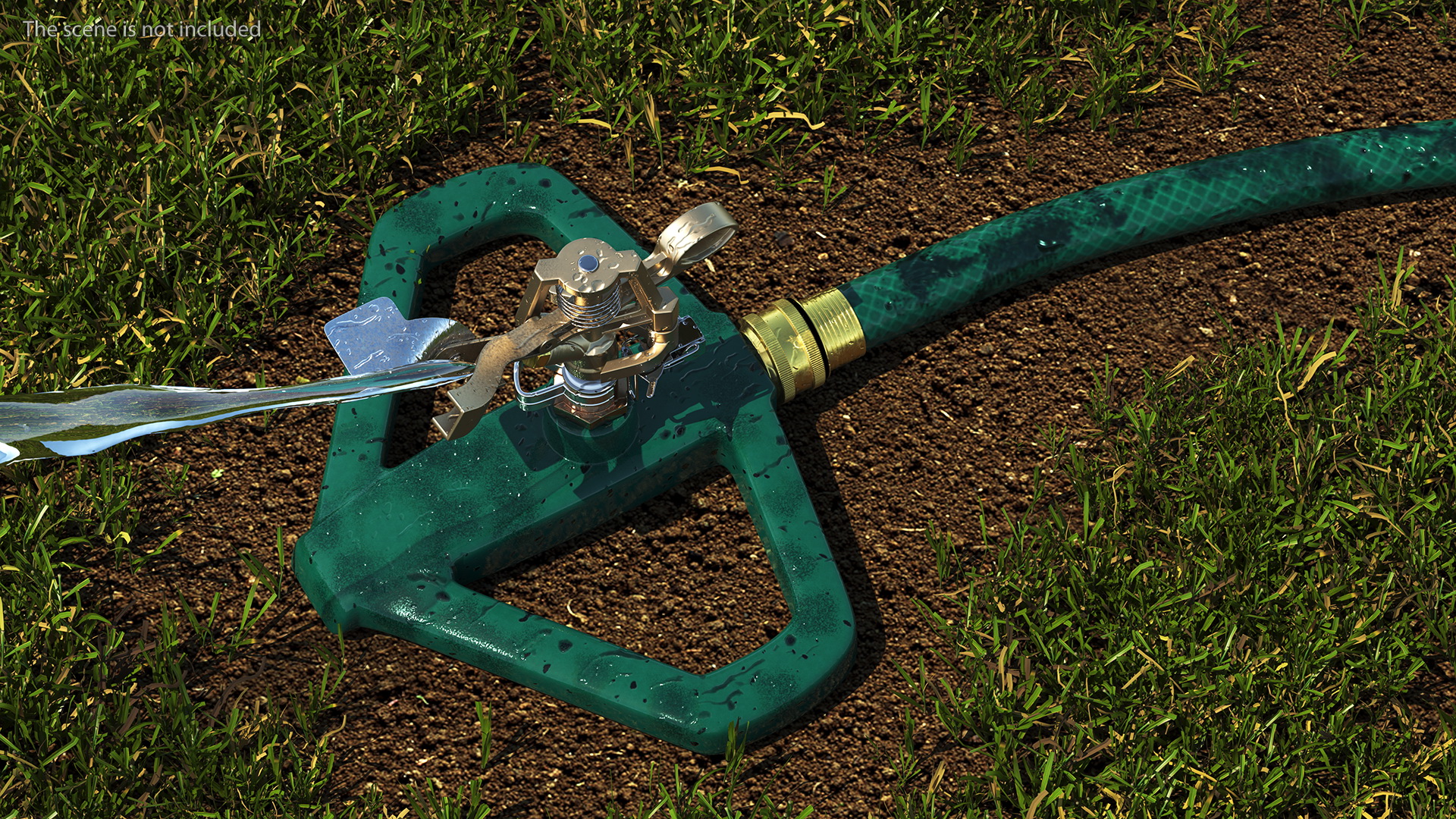 3D Impact Lawn Sprinkler with Water Spray model