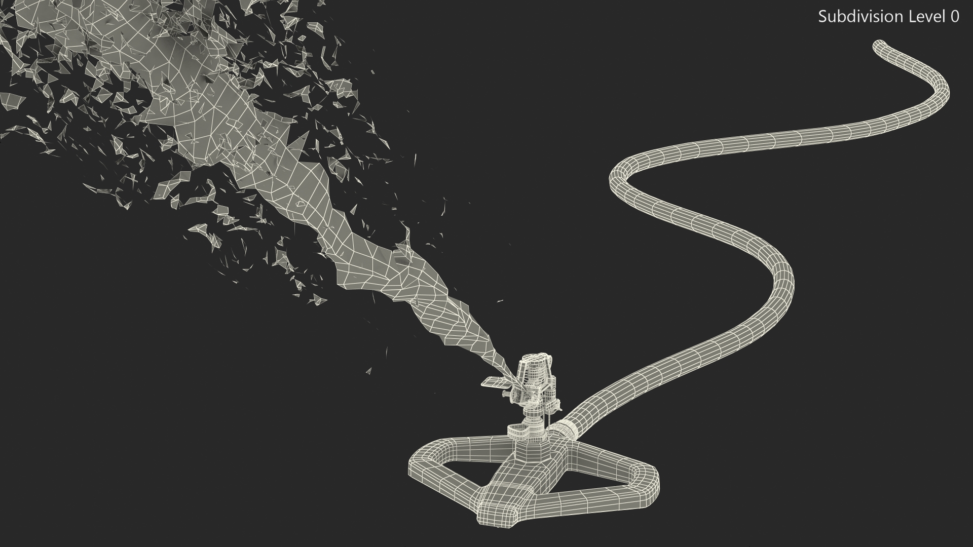3D Impact Lawn Sprinkler with Water Spray model