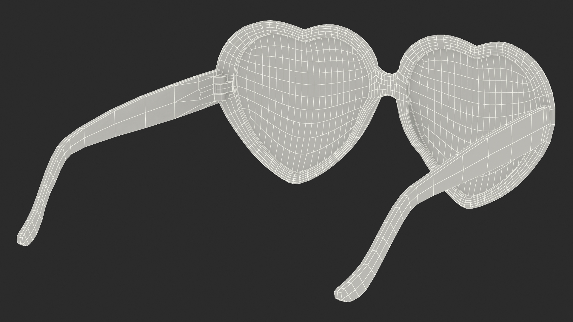 Heart Shaped Sunglasses Red Polka Dot 3D