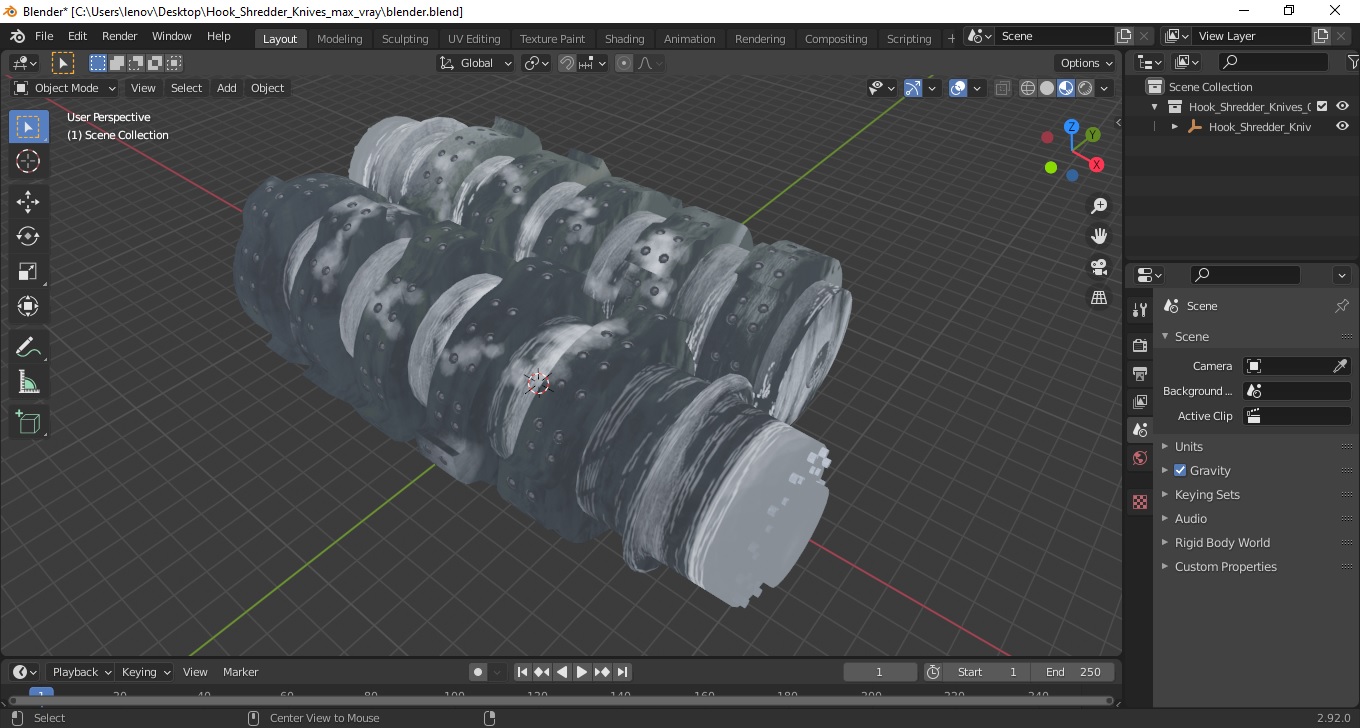 3D model Hook Shredder Knives