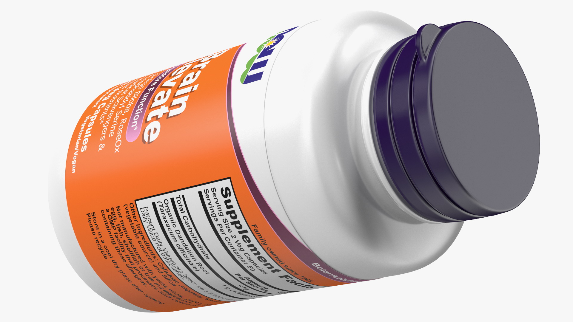 3D Brain Elevate 120 Vcaps Container model