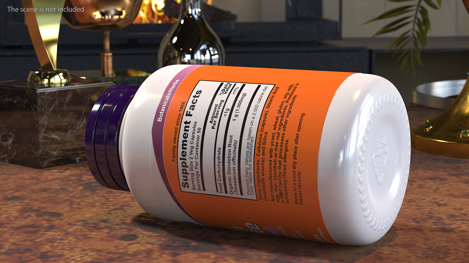 3D Brain Elevate 120 Vcaps Container model