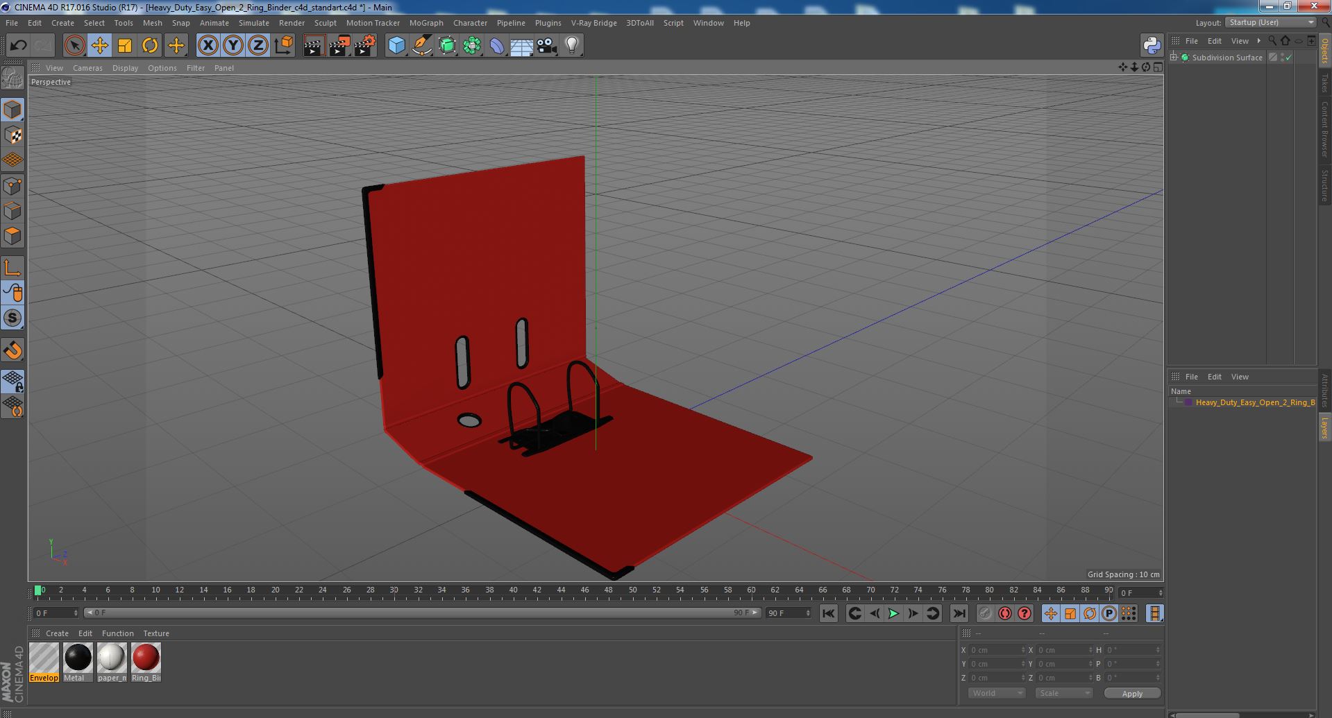Heavy Duty Easy Open 2 Ring Binder 3D model