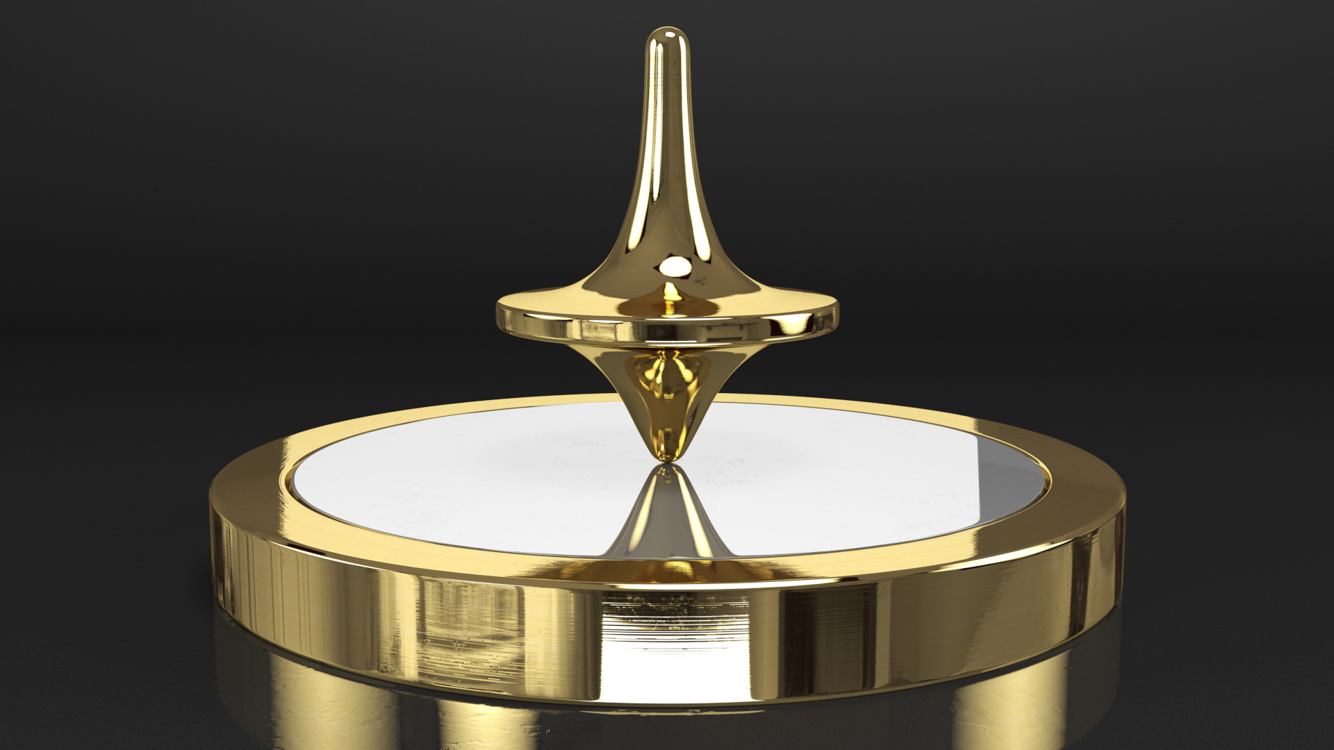 ForeverSpin Gold Spinning Top with Base 3D model