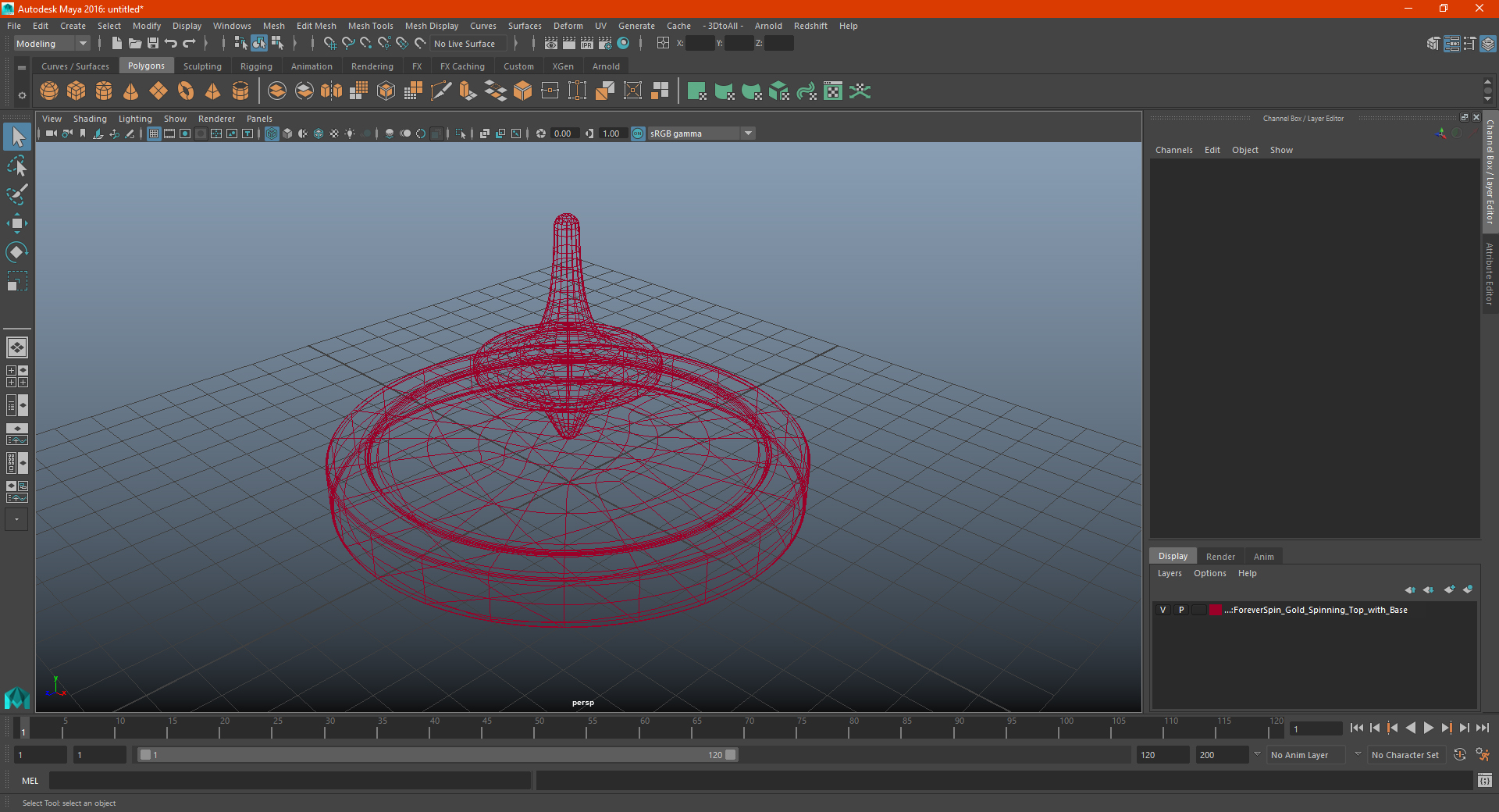 ForeverSpin Gold Spinning Top with Base 3D model