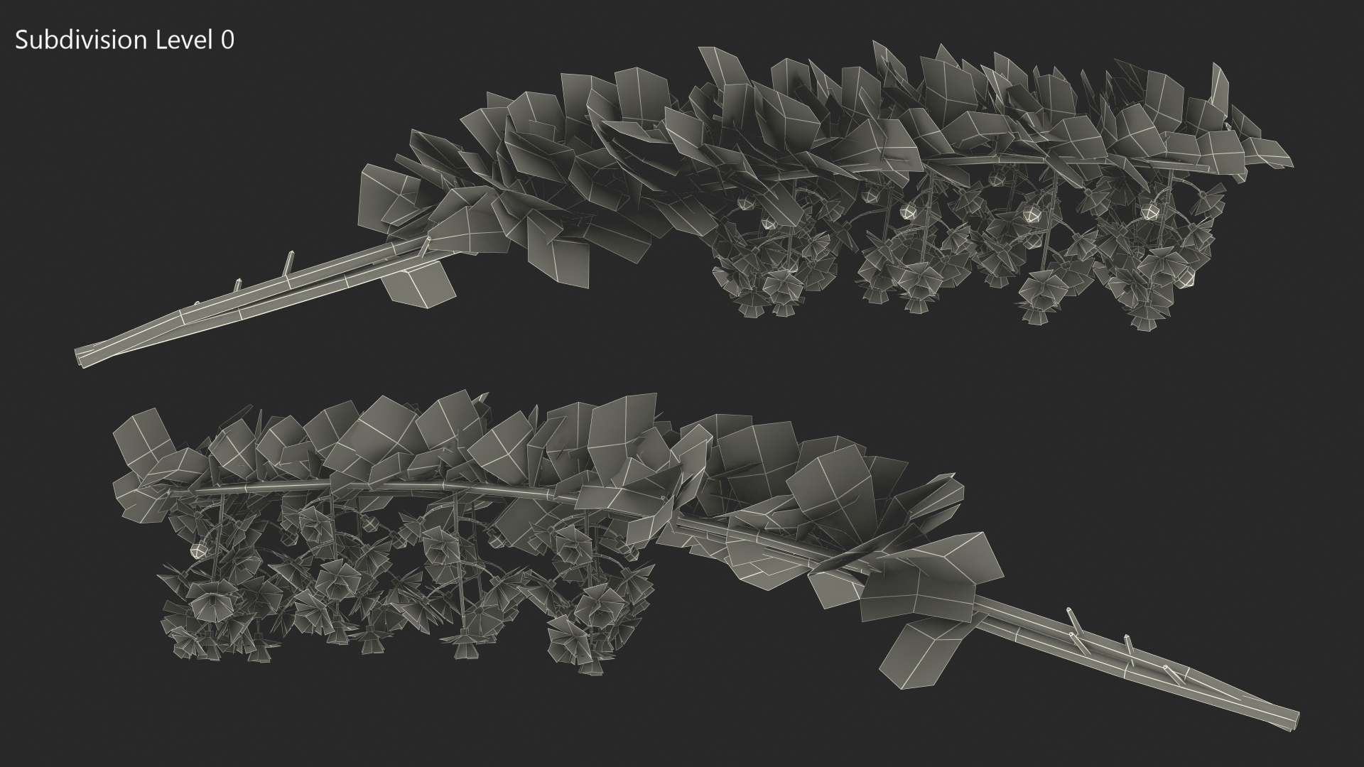 3D Berberis Branch with Flowers model