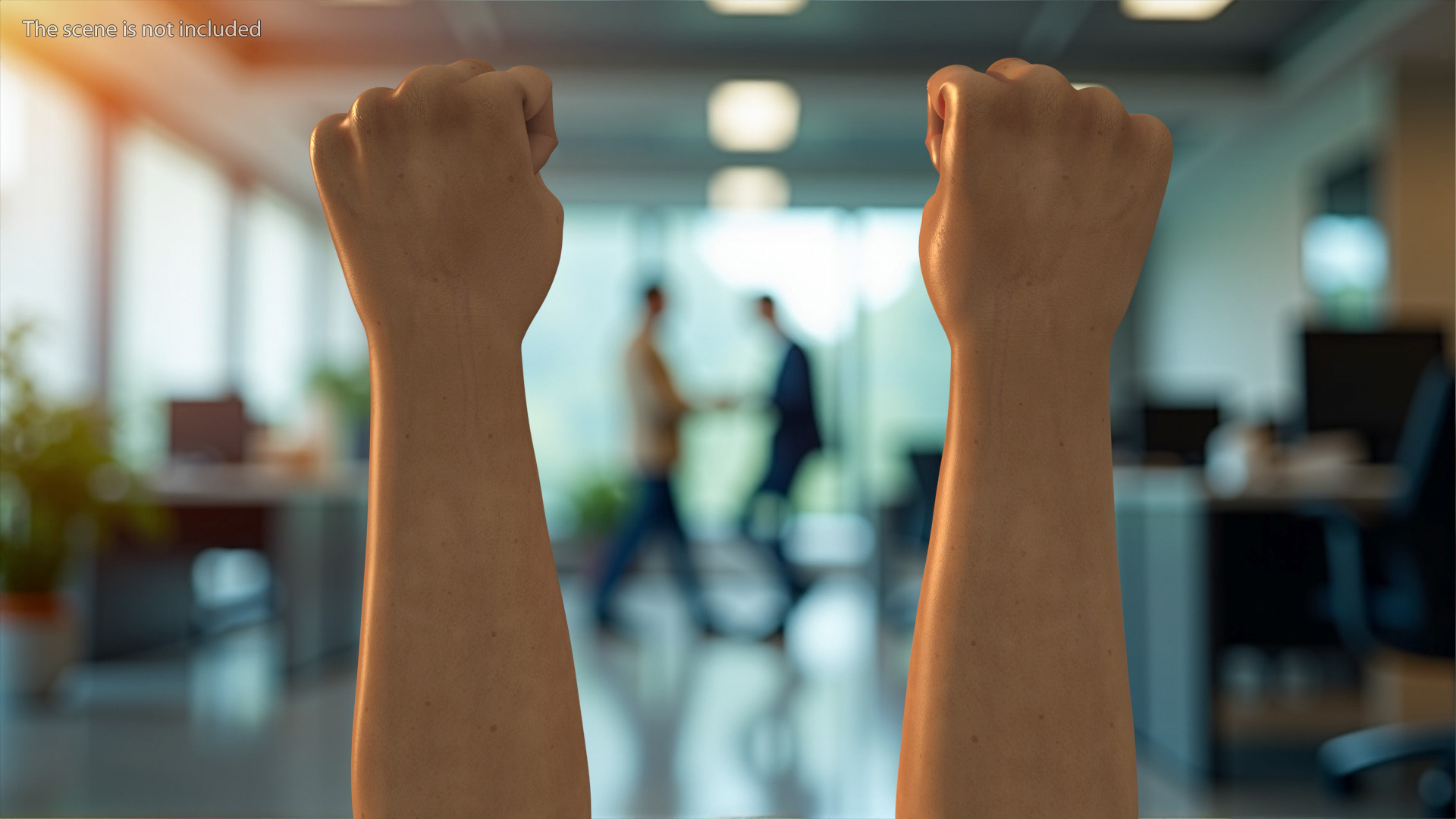 3D Realistic Human Male Arms with Fists