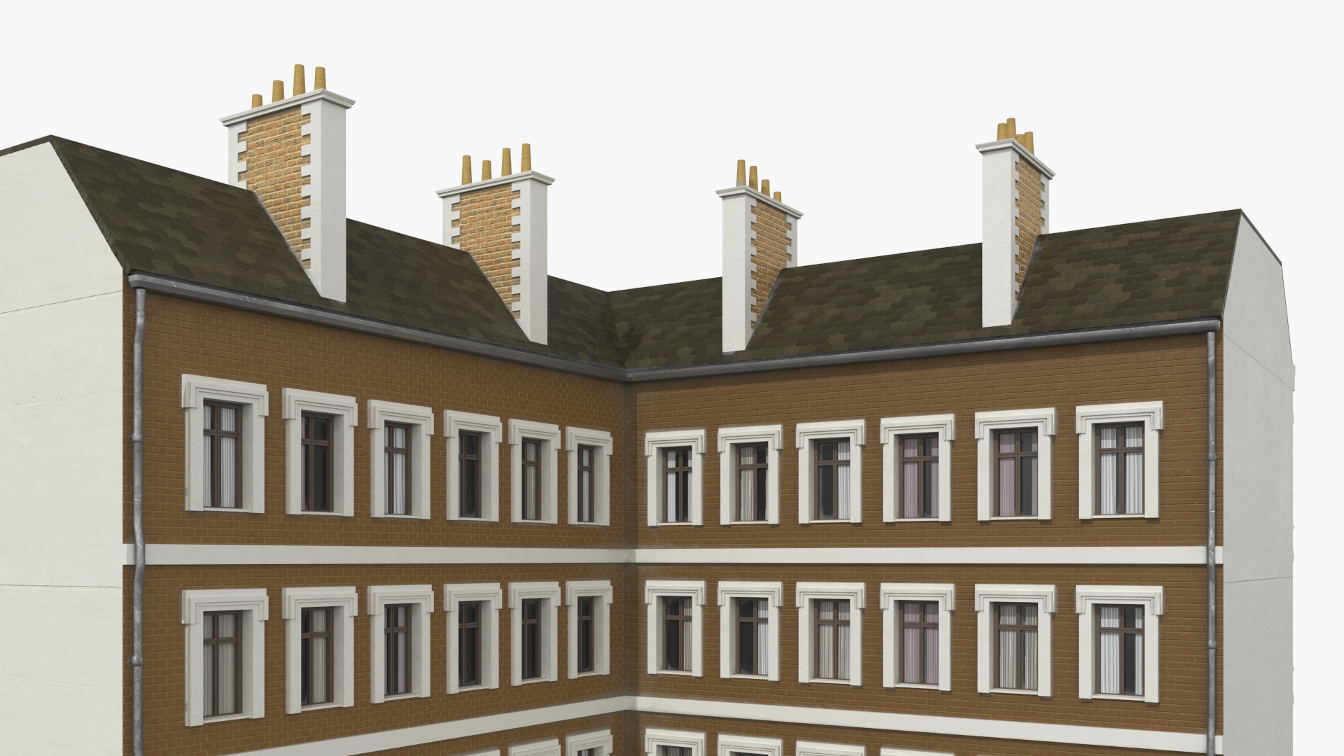 3D model Apartments Building Brown