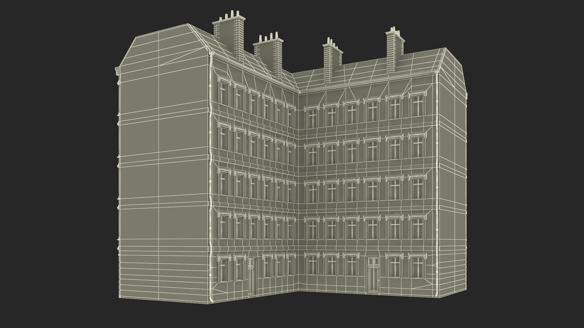 3D model Apartments Building Brown