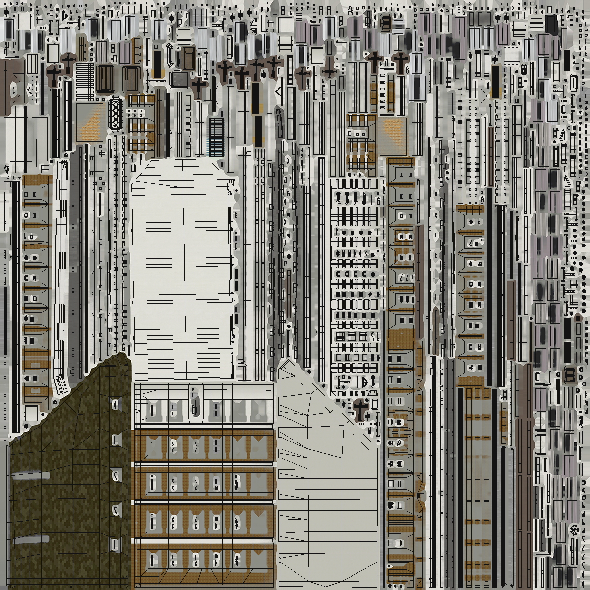 3D model Apartments Building Brown