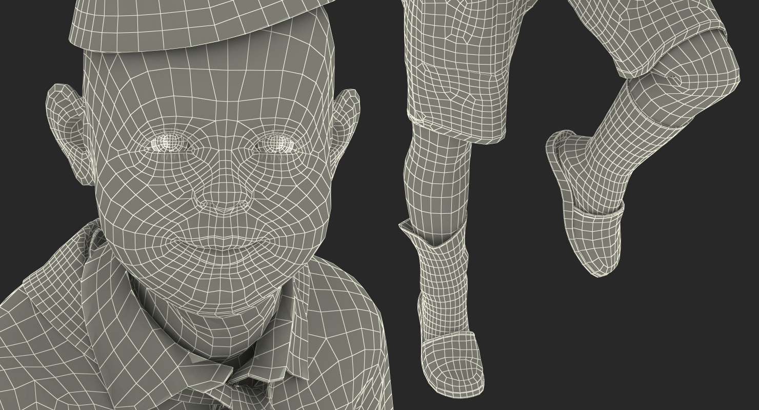 3D model Boy Running Pose Fur