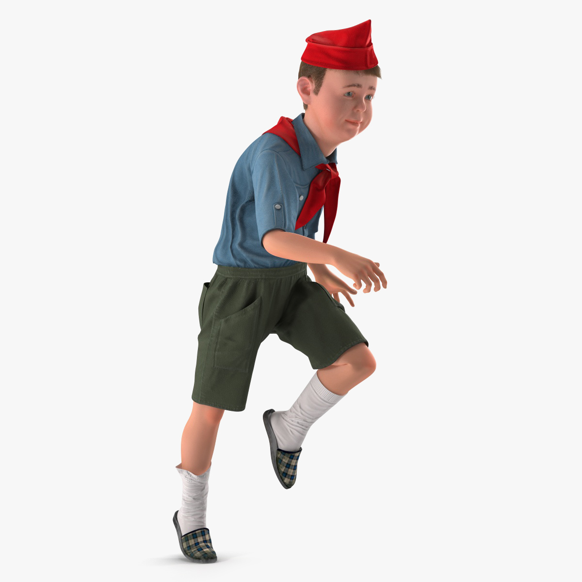 Boy Running Pose 3D Model, view 5