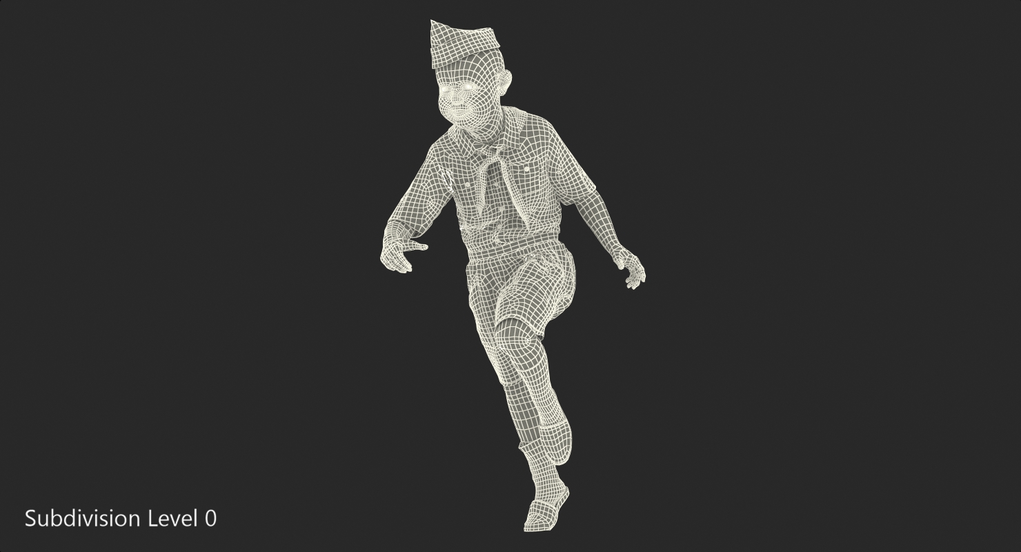 3D model Boy Running Pose Fur