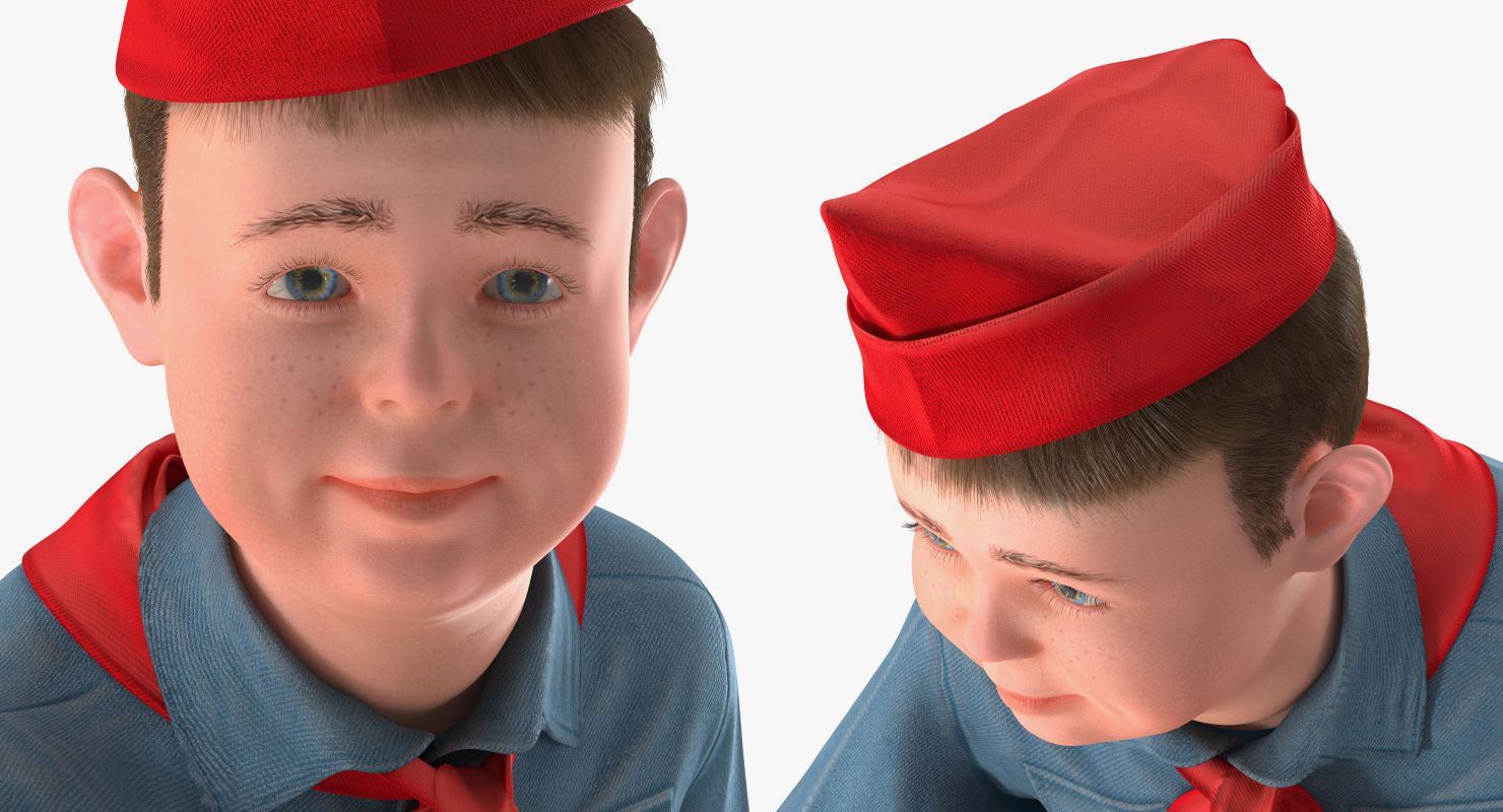 3D model Boy Running Pose Fur