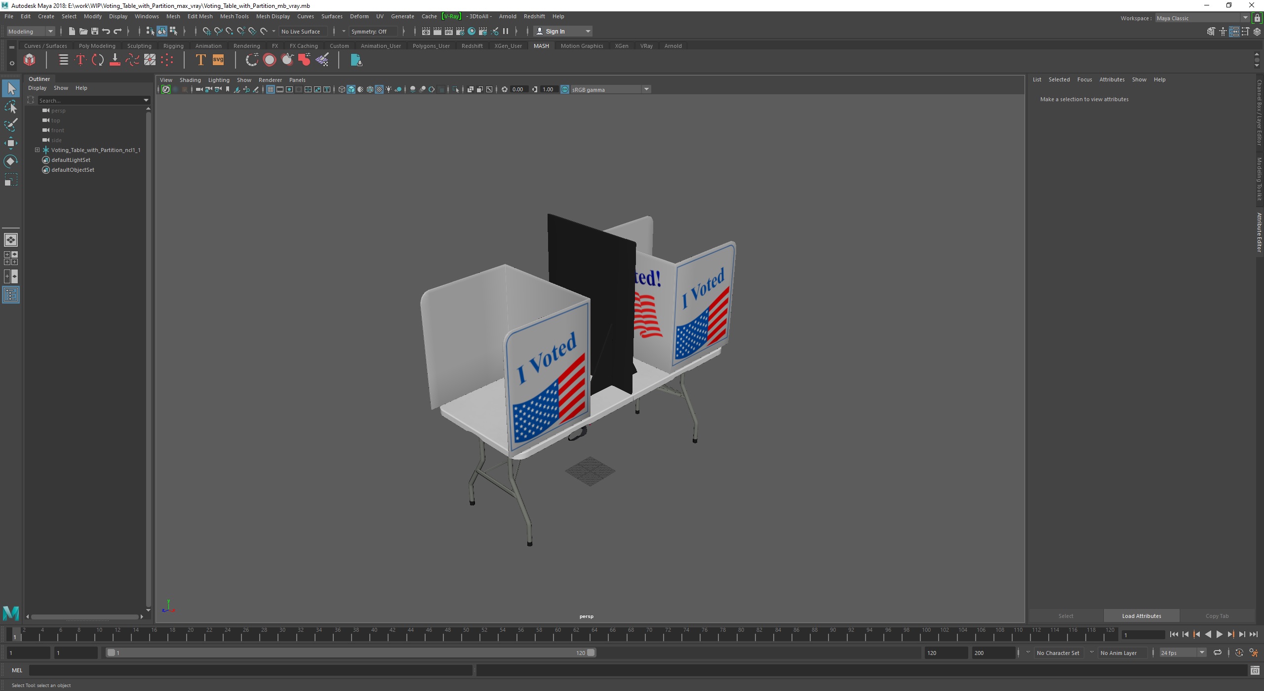Voting Table with Partition 3D