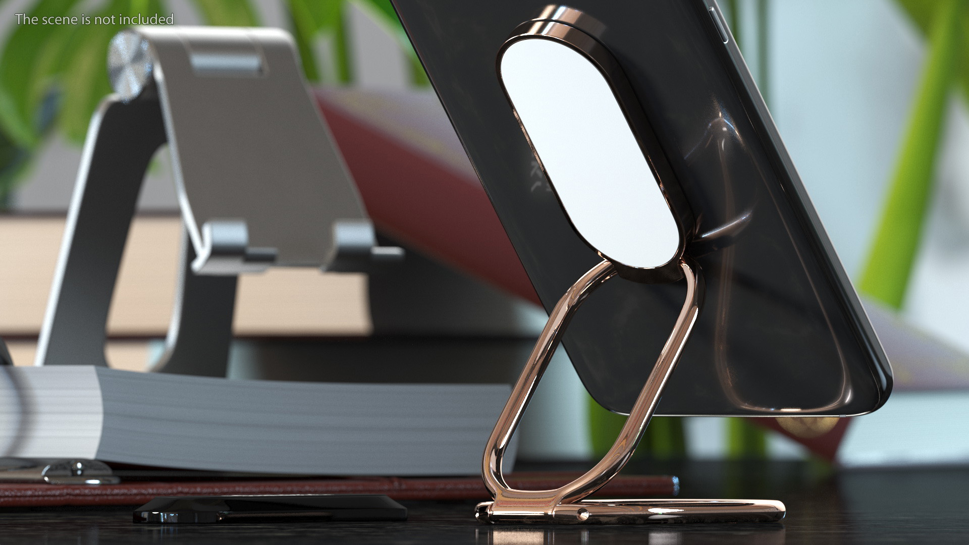 3D Finger Ring and Desktop Phone Holder Gold