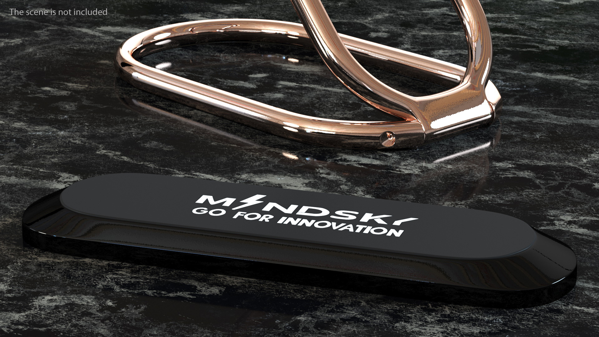 3D Finger Ring and Desktop Phone Holder Gold