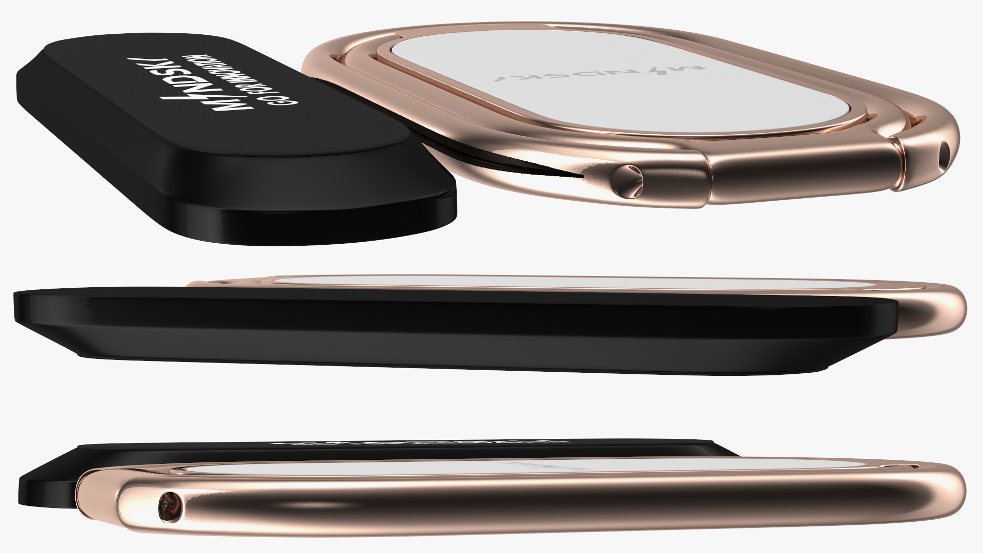3D Finger Ring and Desktop Phone Holder Gold