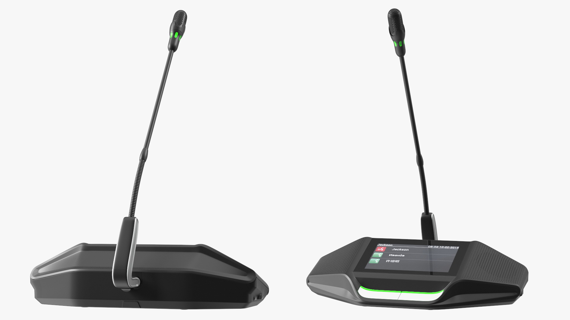 3D Wireless Discussion Device with Touchscreen and Stem Mic