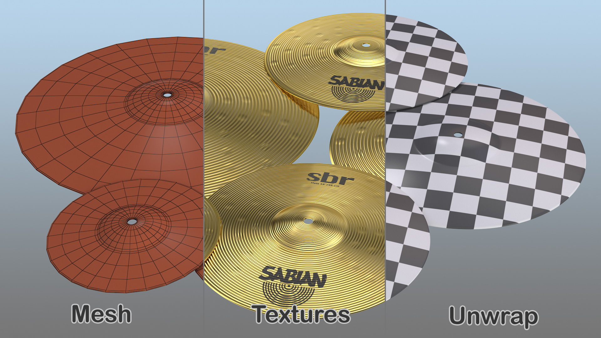 Sabian Sbr Brass Cymbal Set 3D
