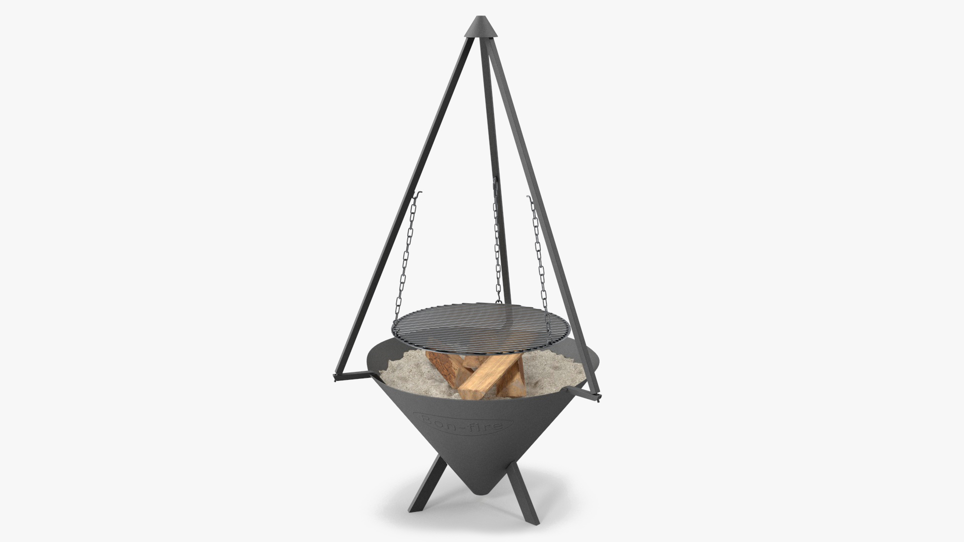 3D Cone Shaped Fire Pit with Grill