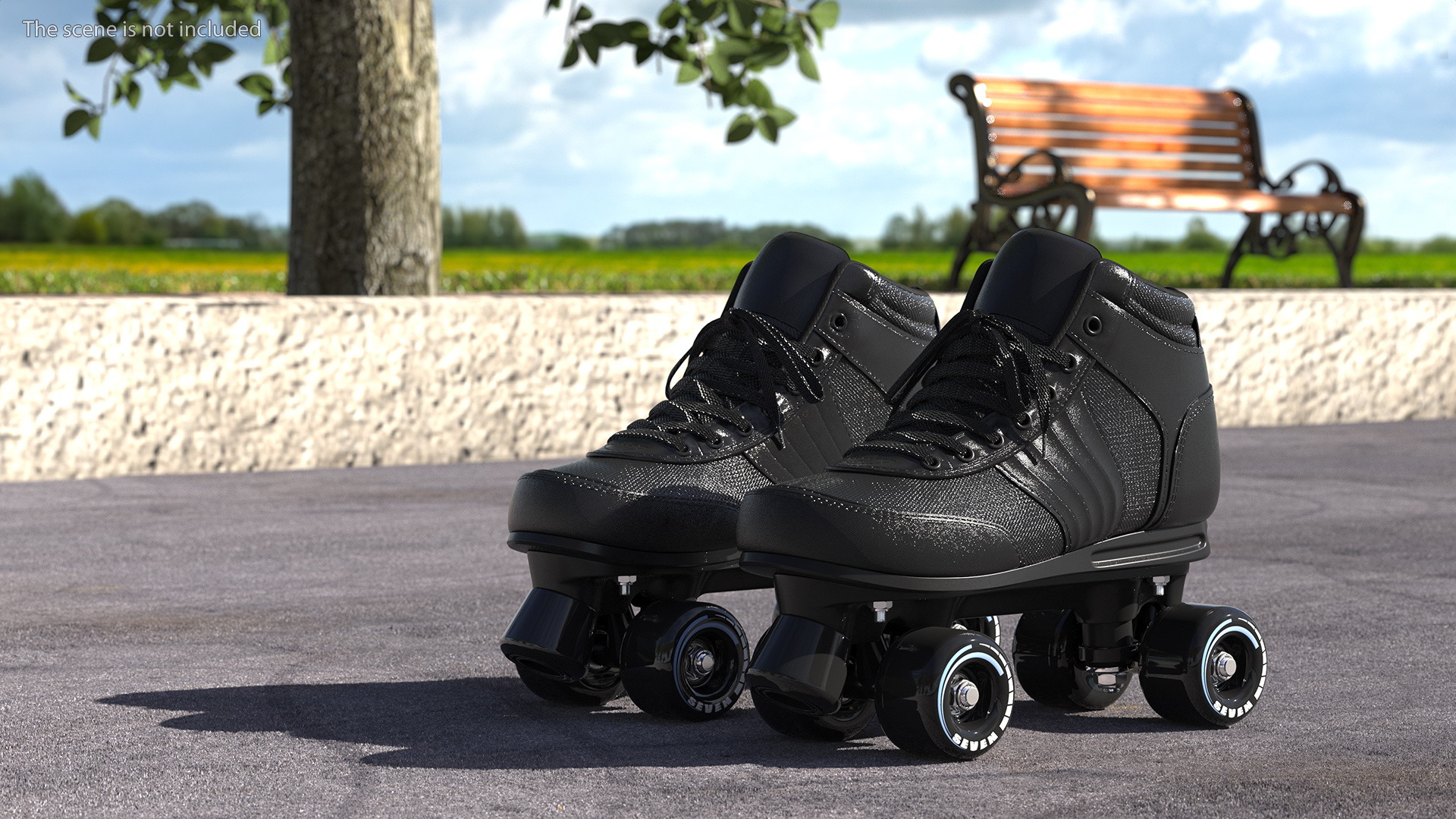 Quad Roller Skates Black 3D model