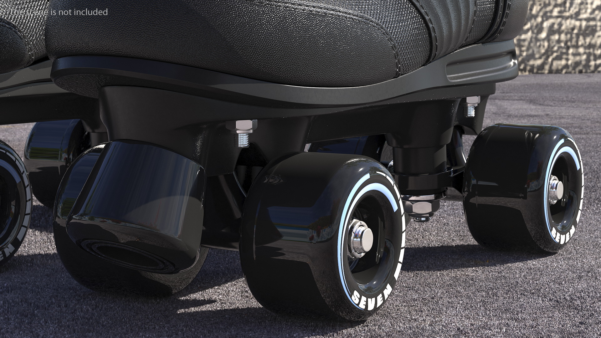 Quad Roller Skates Black 3D model