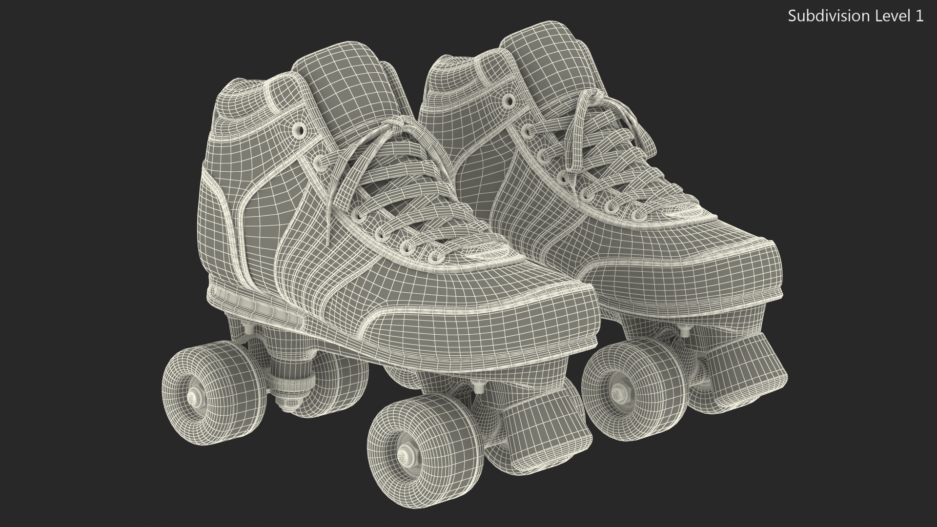 Quad Roller Skates Black 3D model